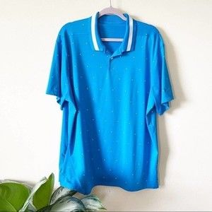 Nike Triangle Print Bright Blue Polo Shirt